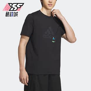 男子休闲运动短袖 Adidas 新款 2023夏季 T恤IA8155 阿迪达斯正品