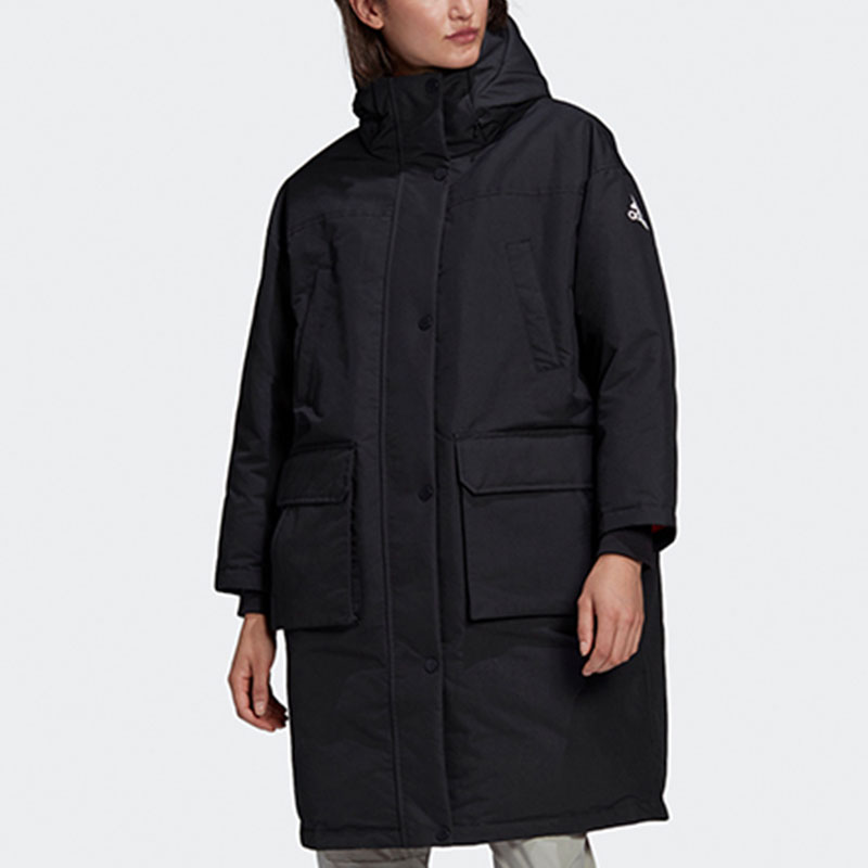 Adidas/阿迪达斯正品2020冬季新款女子连帽保暖运动羽绒服GF0010