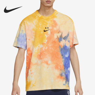 DX7849 Nike 笑脸泼墨扎染印花圆领短袖 休闲男女同款 819 耐克正品