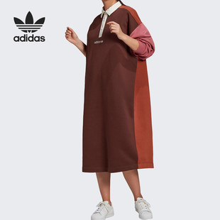 三叶草 POLO 阿迪达斯正品 Adidas DRESS女子翻领宽松连衣裙H33344