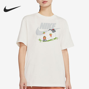 女子卡通印花运动休闲透气短袖 Nike 耐克正品 夏新款 133 T恤DR9021