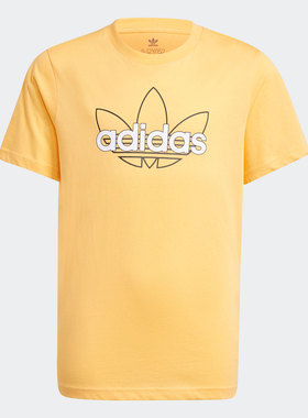 Adidas/阿迪达斯正品2021年新款大童三叶草夏季短袖运动T恤GN2300