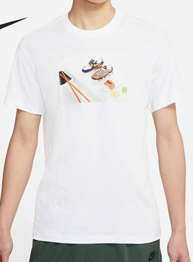 Nike/耐克正品2021年新款男子夏季印花圆领短袖运动T恤DD1327-100