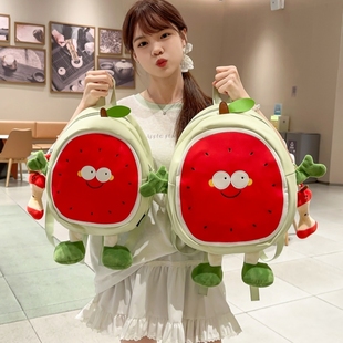 可爱儿童休闲双肩包女新款 卡通水果系高颜值幼儿园背包小学生书包