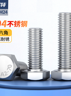 304不锈钢外六角螺丝加长螺杆六角头螺栓大全M1.6M2M3M4M5M6M8M16
