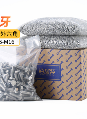 304不锈钢外六角螺丝细牙螺钉幼牙螺栓M6M10M12M16*0.75x1.25x1.5