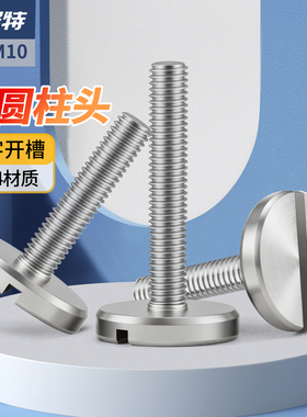 304不锈钢平头大圆头螺丝一字开槽手拧圆柱螺丝螺栓M2M3M5M6M8M10