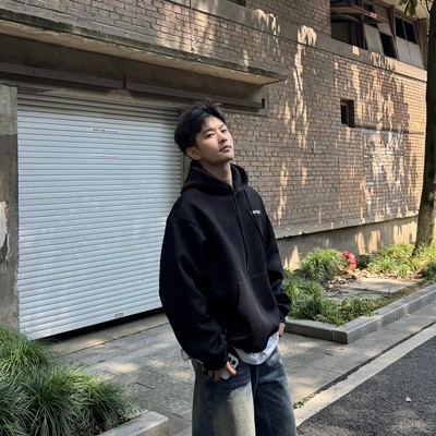 花灰色卫衣男2025秋冬新款