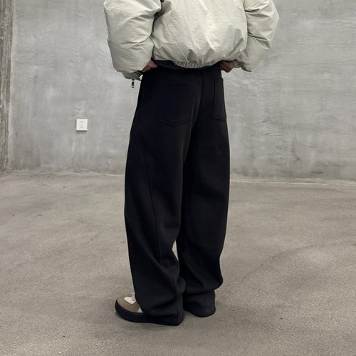 美式直筒宽松加绒卫裤