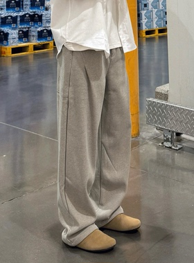 飞型记420g重磅2026春季新款直筒卫裤男秋冬休闲宽松运动风裤子