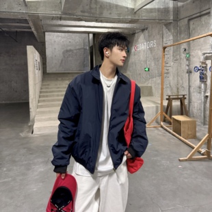 飞型记美式cleanfit短款廓形夹克棉服男秋冬季加厚翻领棉衣外套