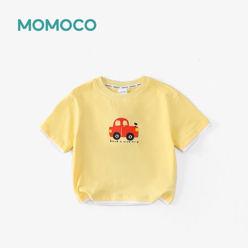 【呼呼专享】MOMOCO夏季印花T恤卡通上衣休闲短袖78230235078