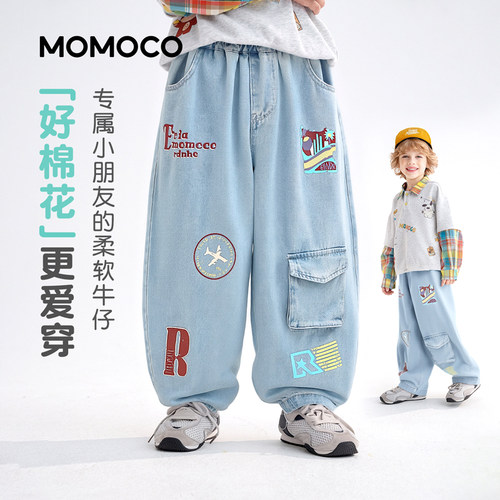 MOMOCO/玛米玛卡春季百搭潮流牛仔长裤 78130350012