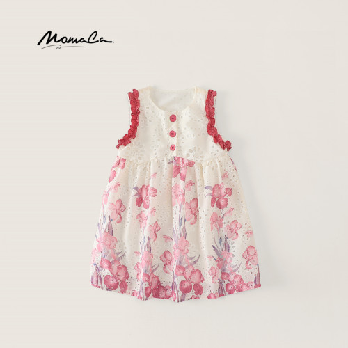 MOMOCO/玛米玛卡夏季刺绣撞色连衣裙 77630470374