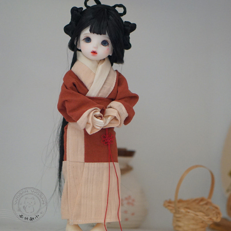 BJD娃衣原创DIY汉服材料包 1/6古风古装4分3分直裾袍 ob11小布bjd