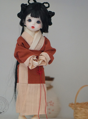 BJD娃衣原创DIY汉服材料包 1/6古风古装4分3分直裾袍 ob11小布bjd