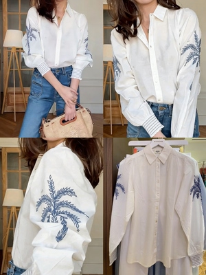 法国小众刺绣基础款衬衫