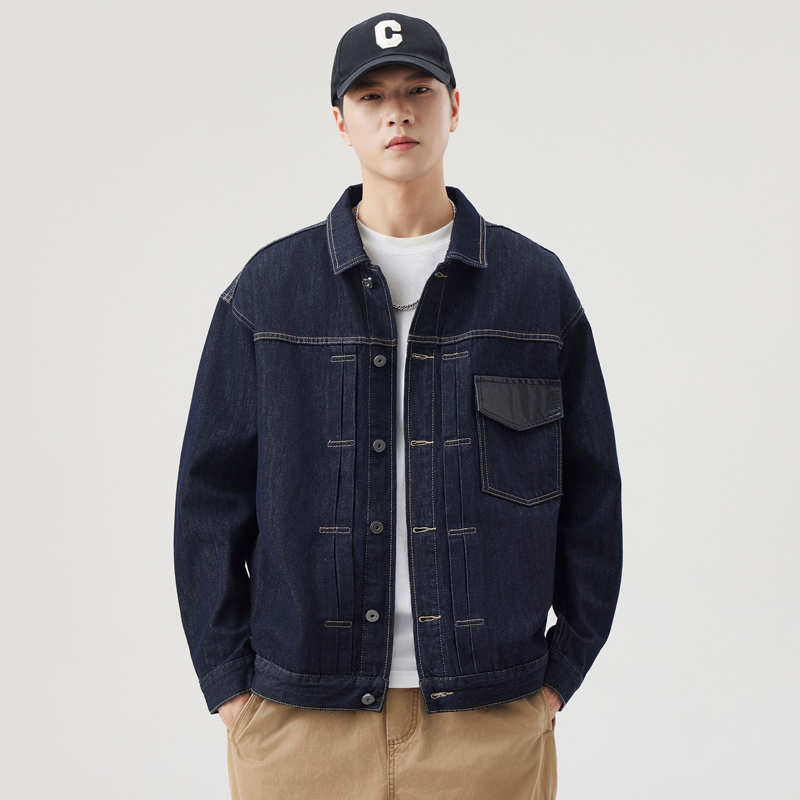 美式重磅原色牛仔外套秋冬季2025新款高端宽松工装夹克上衣男装潮
