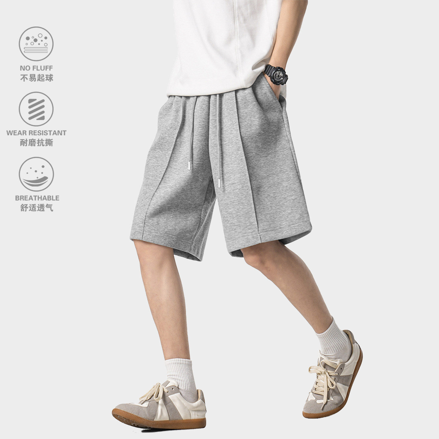 美式潮牌宽松百搭运动短裤男女款夏季外穿休闲卫裤薄款透气五分裤