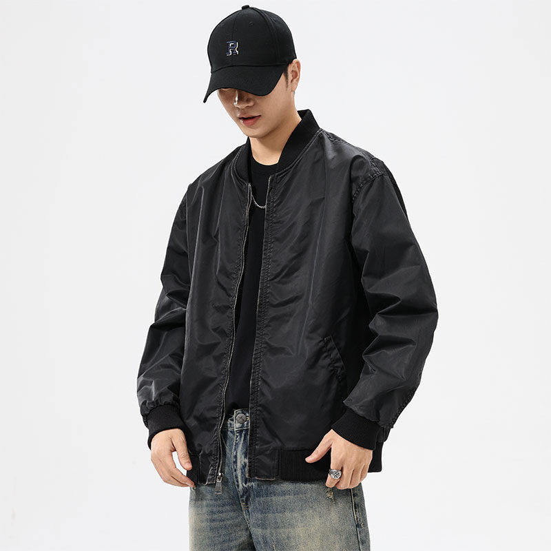 美式复古MA1短款飞行员夹克男2024秋冬季宽松潮牌工装棒球服外套