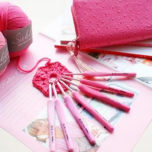 郁金香玫瑰粉色毛线钩针 日本广岛Tulip 蕾丝钩针 包邮 4支