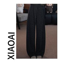 XIAOAI  加绒加厚2025秋冬 时尚高定羊毛弯刀裤F202