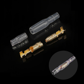 4mm子弹头公母对接端子绝缘快速电线连接器接插件冷压端子带护套