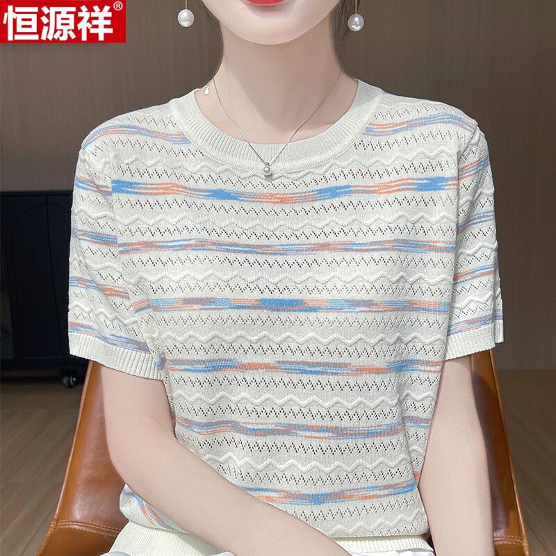 恒源祥桑蚕丝短袖T恤女20