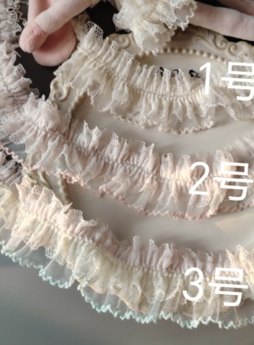 原创重工定制款狗牙3层梦幻马卡龙lolita波奈特重工高档花边5CM