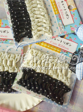 黑10白10螺纹带圆点小蝴蝶结20