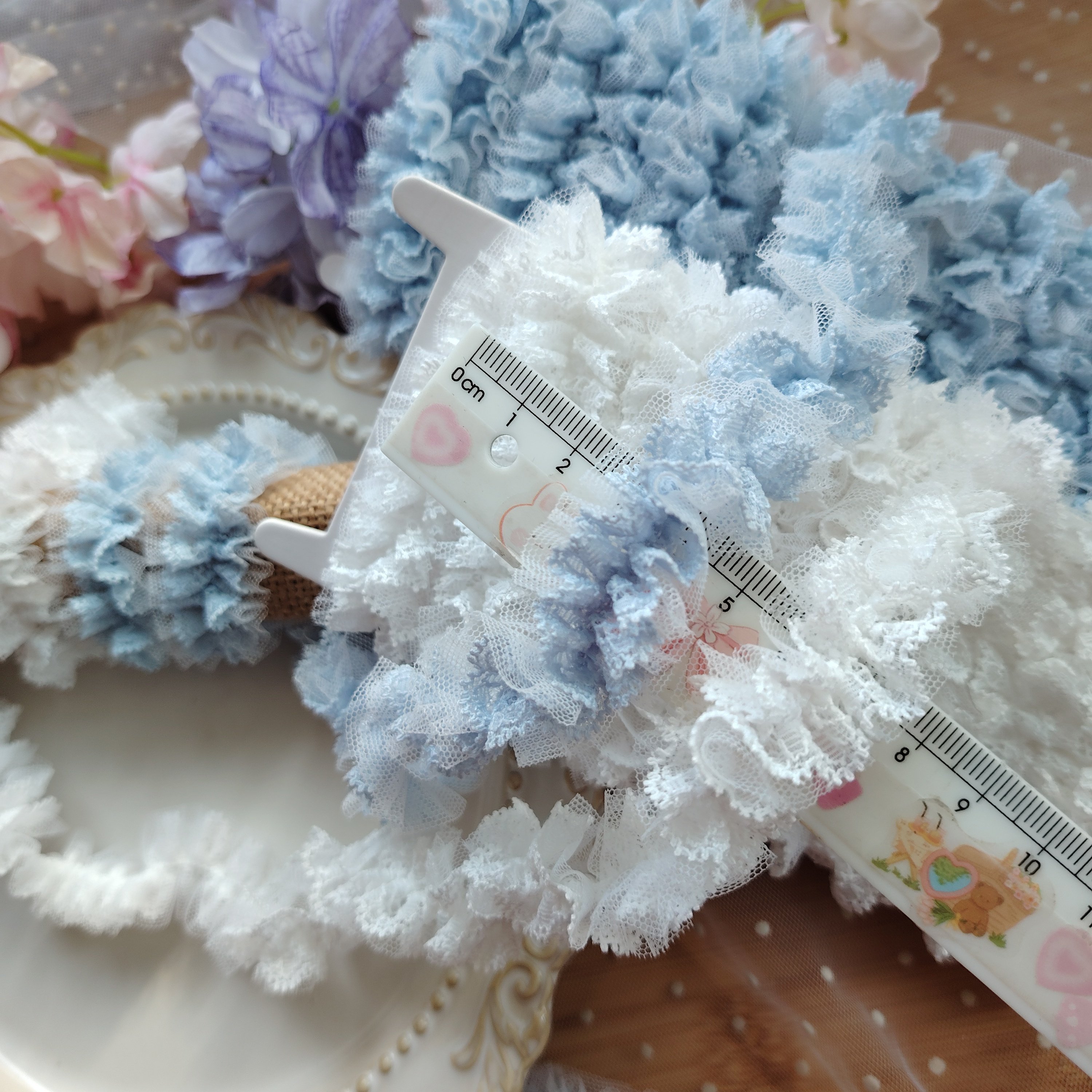 定制款双边双层睫毛小蛋糕褶皱木耳花边本白蓝香蕉边夹服装花边,居家布艺,花边,淘宝优惠券,粉丝福利购,淘宝优惠卷