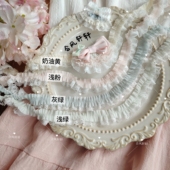 3分甜感清欢少女浅色双拼蕾丝木耳花边发夹BJD多层裙摆兜肠圈2.1