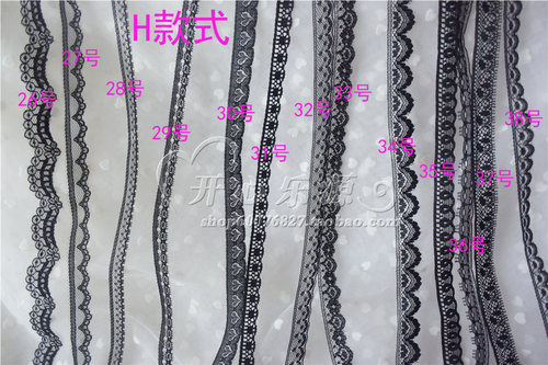 5多款黑色台产外单无弹力薄窄细蕾丝花边睫毛边镂空唯美暗黑波点
