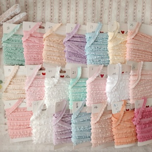 尾货2米可爱柔软毛绒花边弹力带装饰辅料BJD娃衣裙边衣领袖边DIY