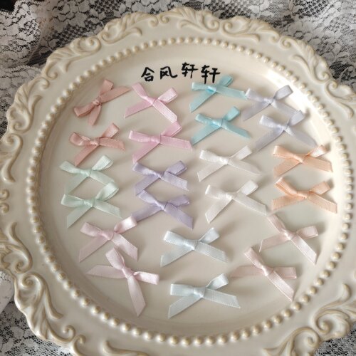 现货可爱多颜色0.5精密丝带手打蝴蝶结夏日冰激凌～卡哇伊DIY辅料