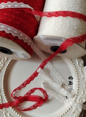 台产3米弹力奶白红色波点睫毛边镂空蕾丝花边柔软亲肤细BJD娃衣