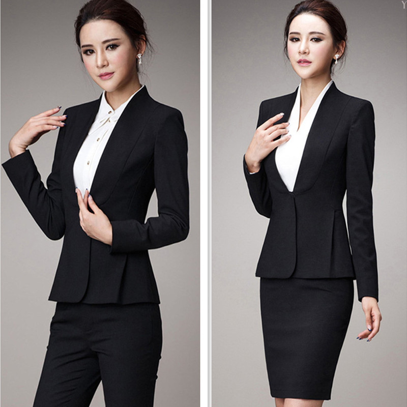 职业装女装套裙 春秋新款正装面试装工作服高档商务西装修身套装