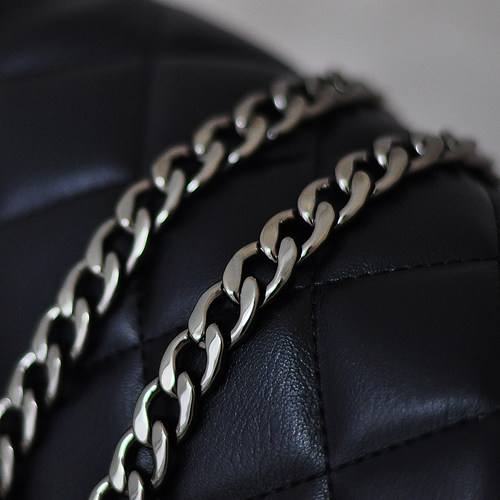 单肩斜挎金属链条包带DIY扁平链