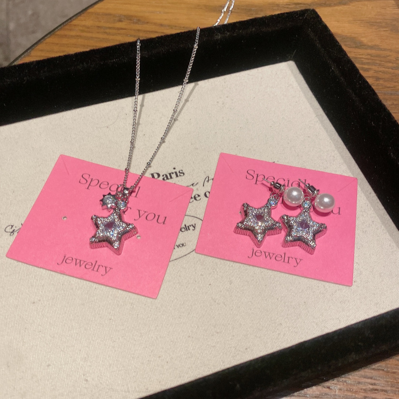 满钻微镶锆石五角星水滴形镂空吊