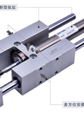 亚德客 TMICM20X25X50X75X100X125X150X200X250 带导向架铜套轴承