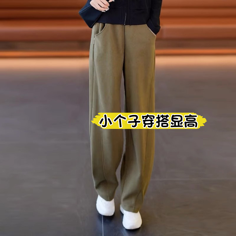 高腰宽松阔腿八分休闲裤