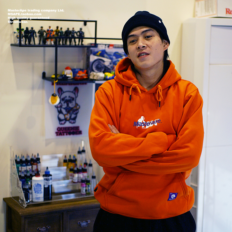 masterape新款冬国潮紫标卫衣