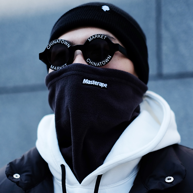 Masterape新款冬季户外保暖抓绒多功能面罩骑行防寒帽子围巾围脖