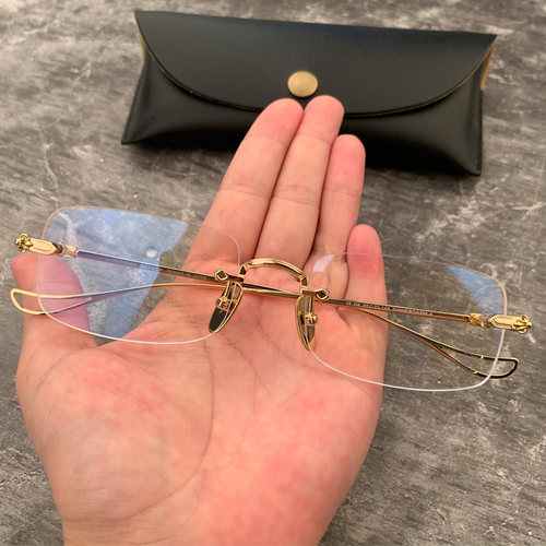 眼镜框架商务方形男女无框