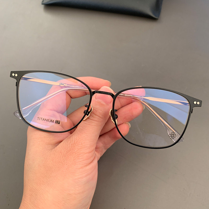 麦克心罗心眼镜框架新品纯钛超轻猫眼金丝边复古百搭近视平光镜架