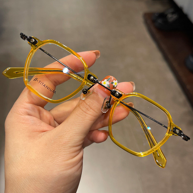 马吉他眼镜框架新品小众款纯钛超轻小框高度数小脸型复古近视镜架