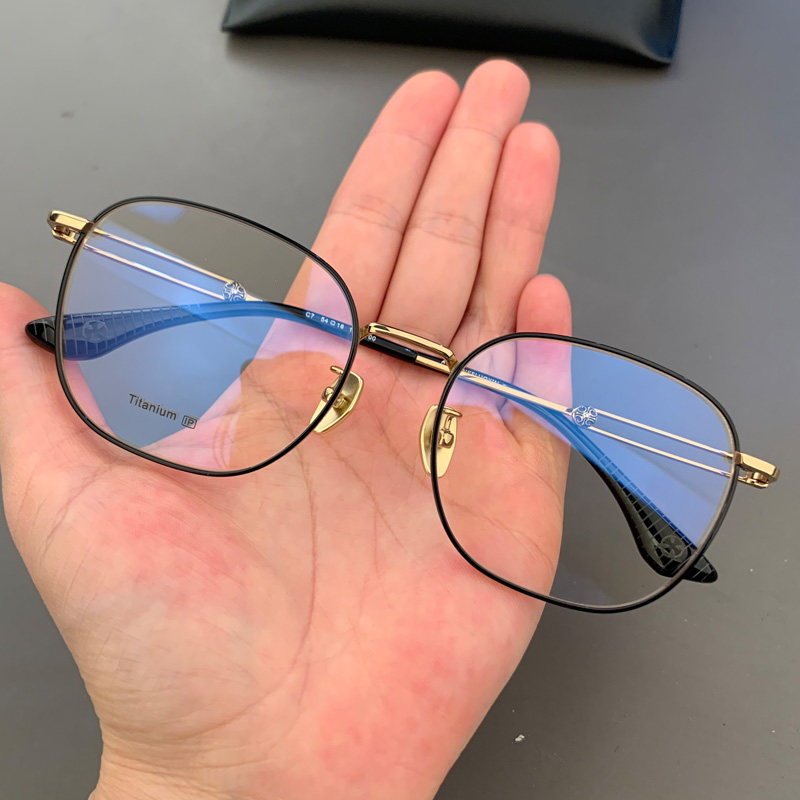 麦克心罗心眼镜框架新品超轻复古纯钛大脸型男女个性平光近视蓝光