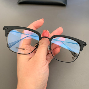 新品眼镜框架纯钛薛之谦同款个性潮流款超轻全框百搭学生复古近视