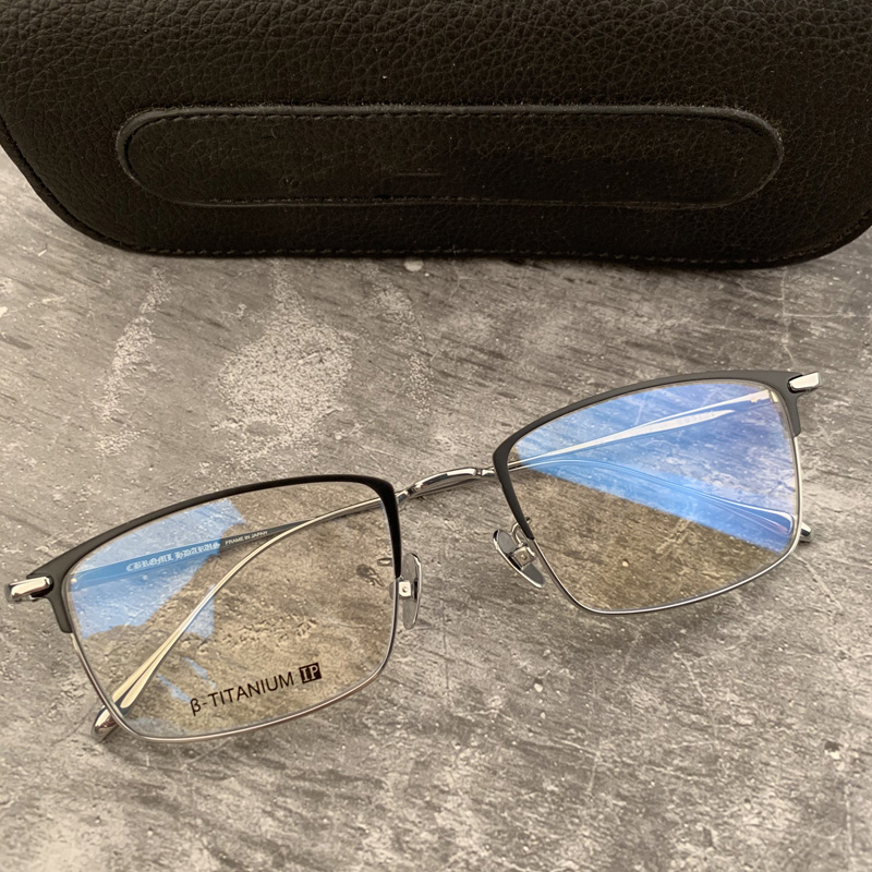 马吉他新品纯钛近视眼镜超轻时尚商务细边复古眼镜框学生时尚平光