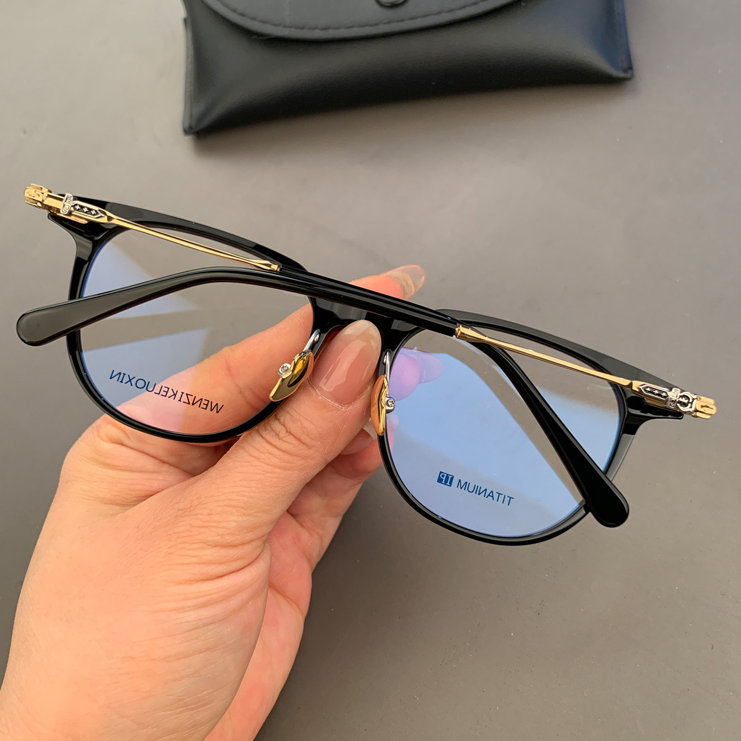 新品素颜全框眼镜框架纯钛超轻全框眼镜架男女复古黑色板材平光镜